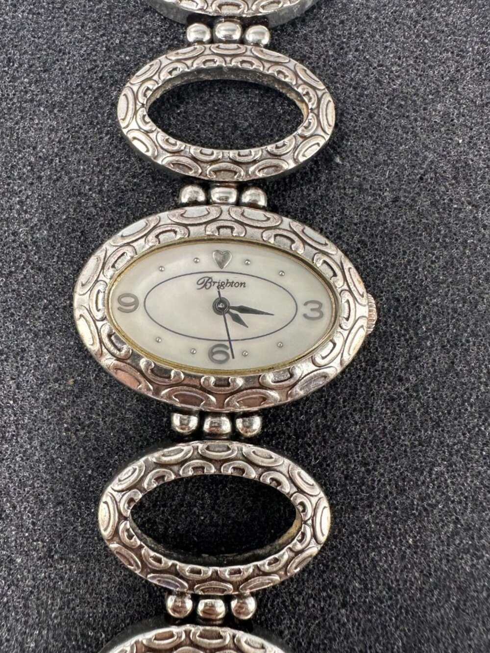 Brighton Miramar Womens Watch Silver Tone Oval Toggle Clasp New Battery